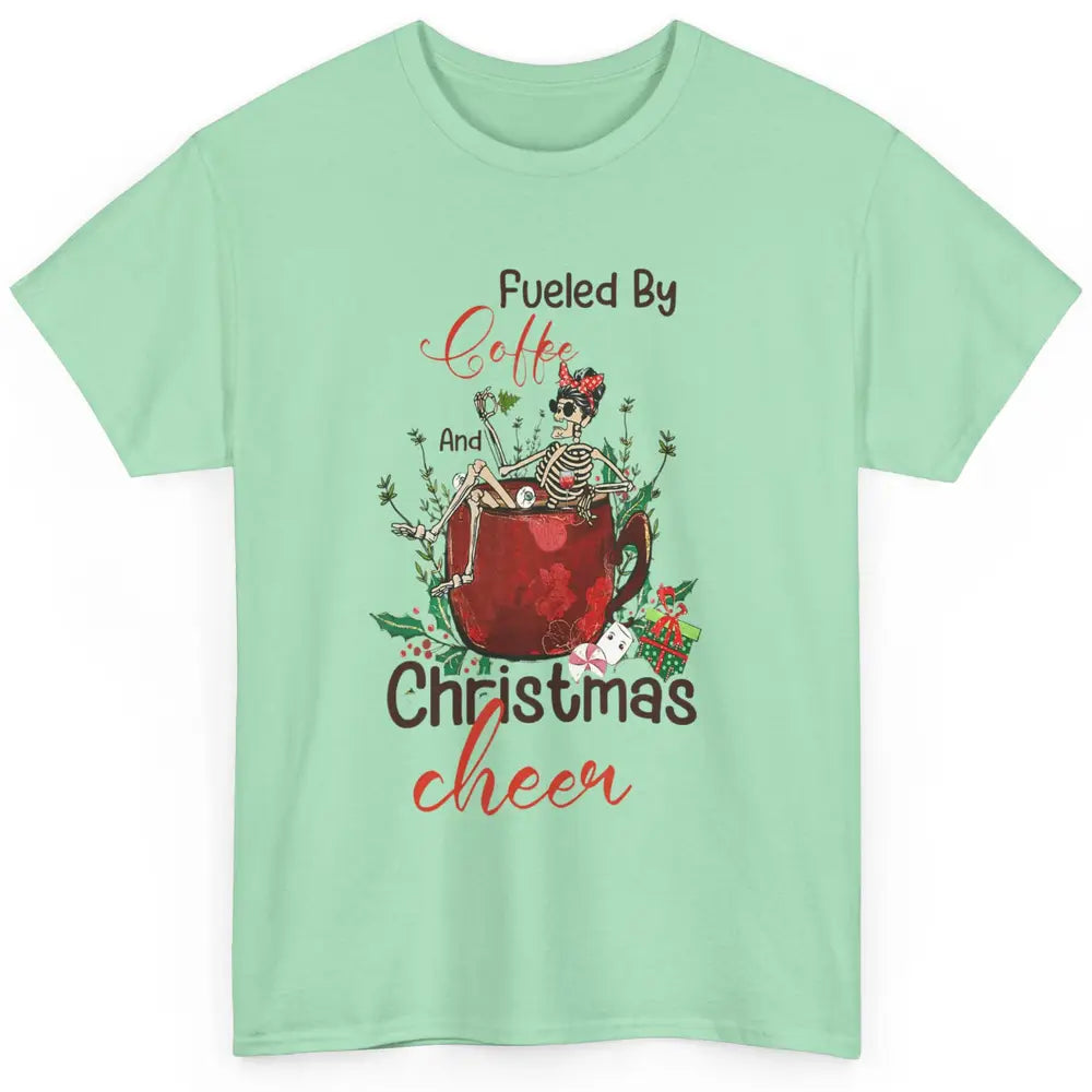 Merry Christmas Skeleton Drink Fueled By Coffee Xmas Latte Classic Unisex T-Shirt