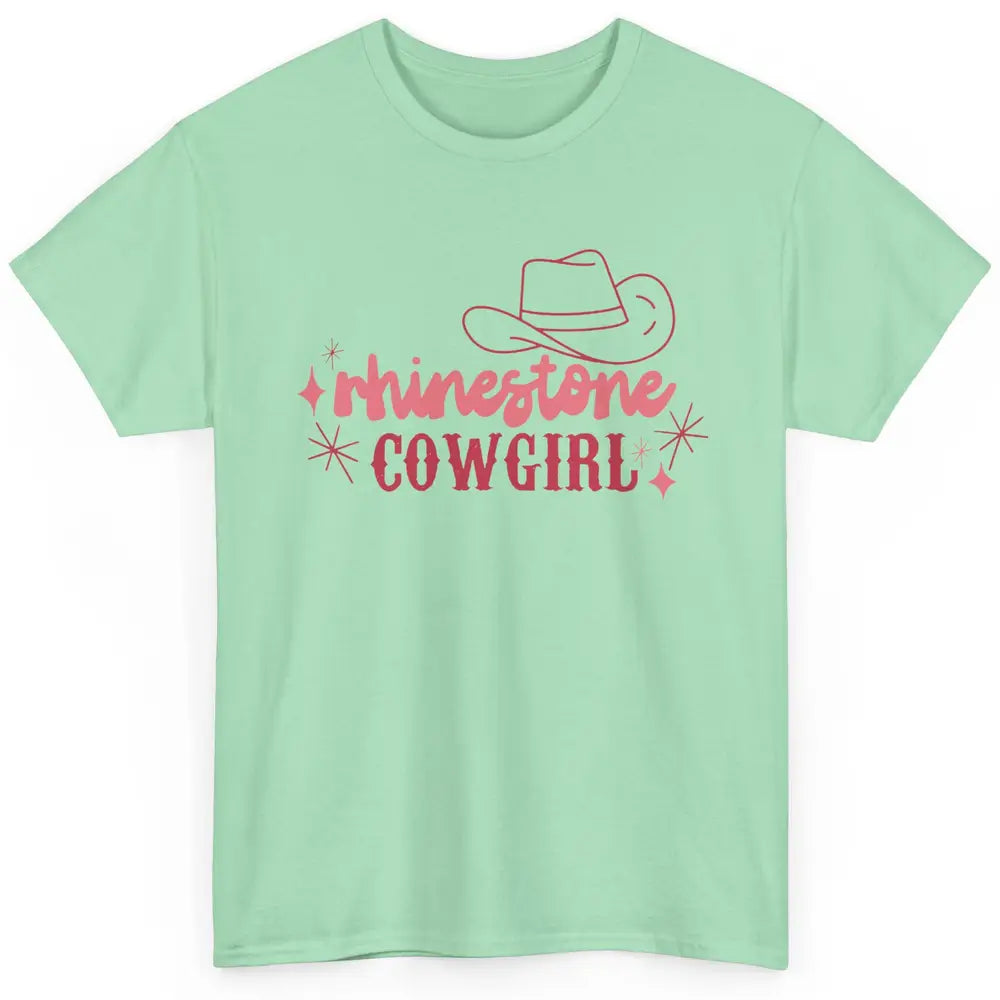 Retro Rhinestone Cowgirl Hippie Western Country Cowgirls Classic Unisex T-Shirt