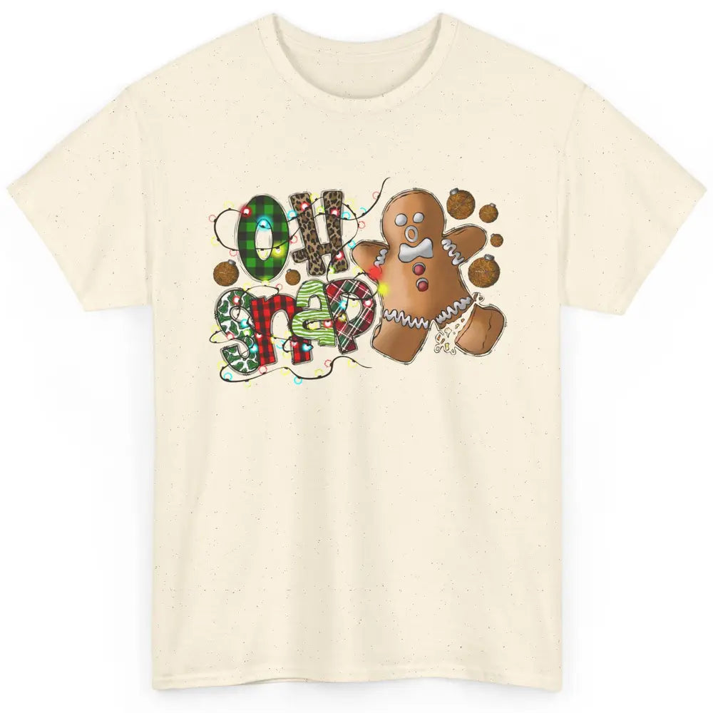 Funny Gingerbread Broken Oh Snap Western Christmas Leopard Classic Unisex T-Shirt