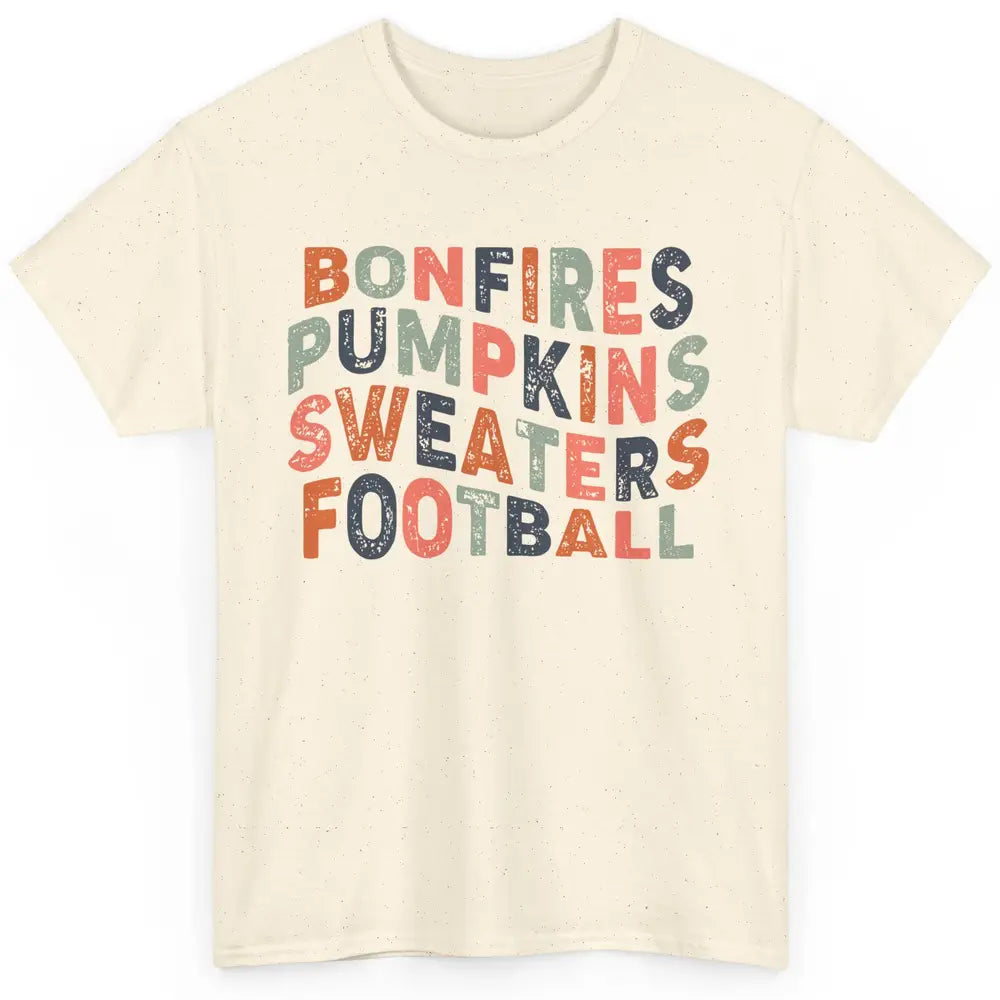 Retro Fall Bonfires Pumpkins Swaeaters Football Thanksgiving Classic Unisex T-Shirt