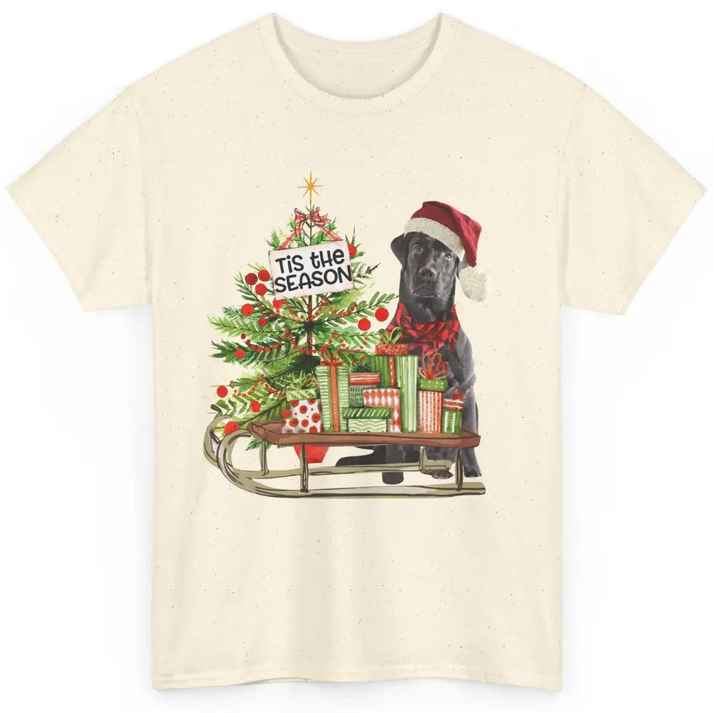Black Labrador Christmas Tree Tis The Season Black Lab Mom Classic Unisex T-Shirt