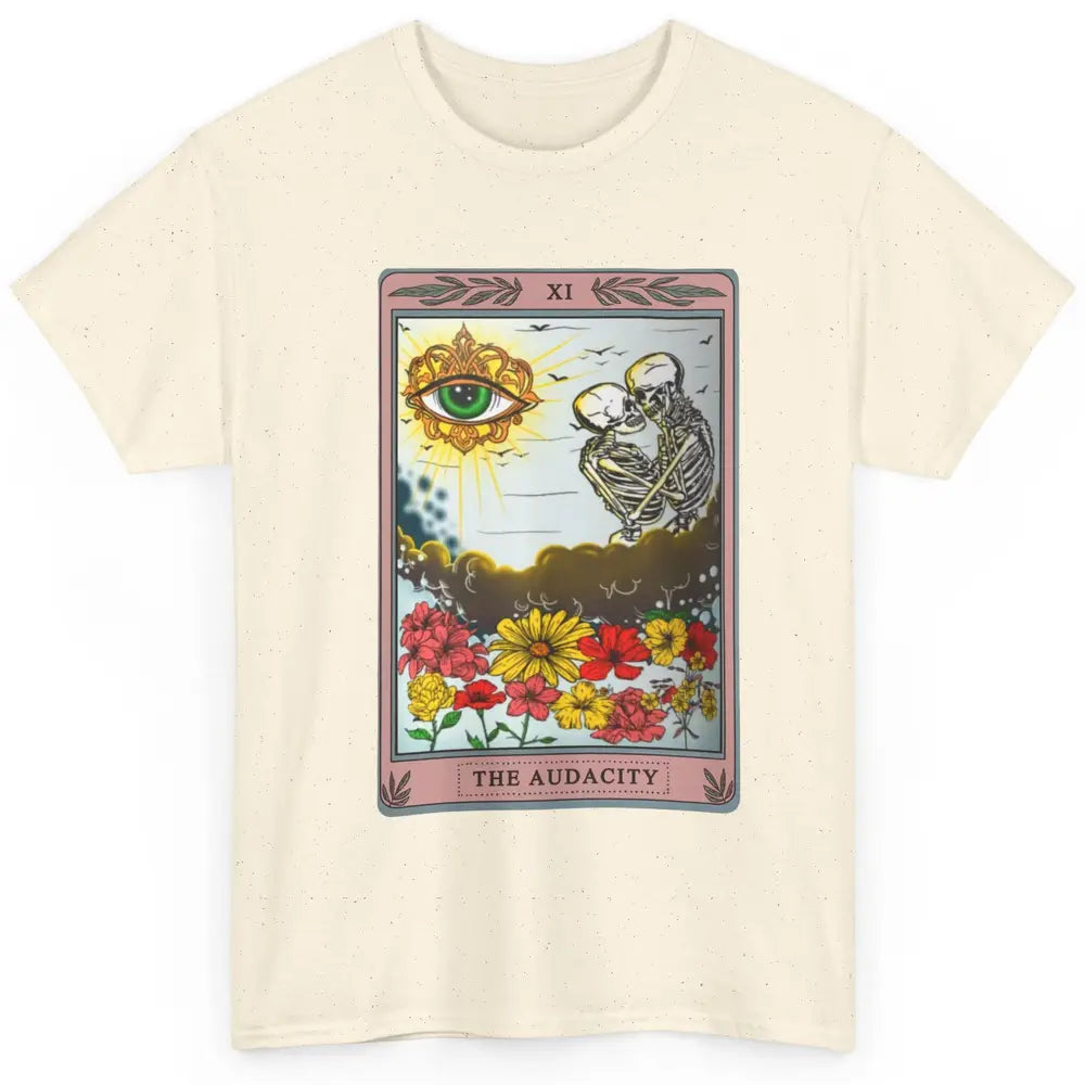Retro Skeleton Riding Cloud The Audacity Tarot Card Rainbow Classic Unisex T-Shirt
