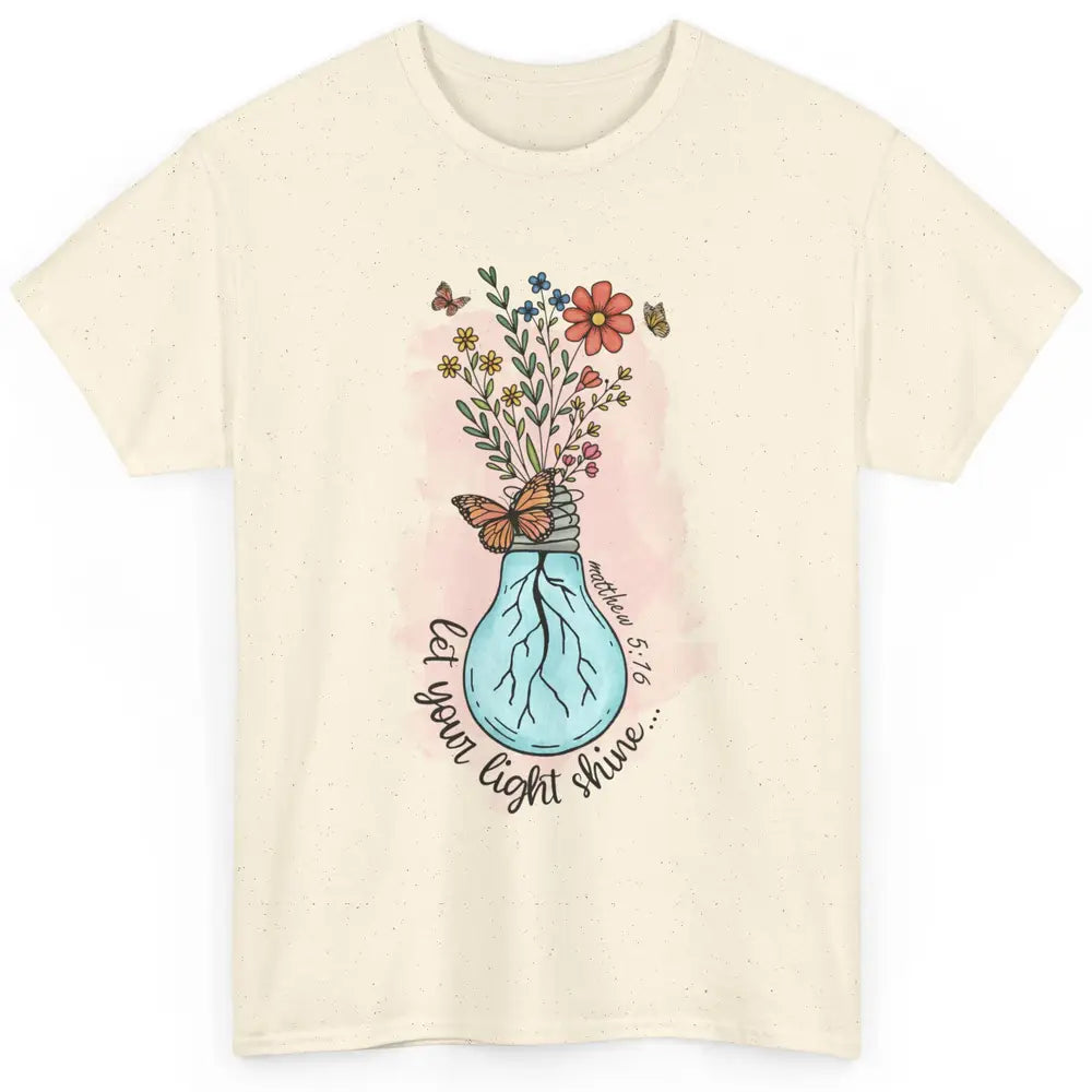 Wildflower Light Bulb Let Light Shine Christian Minimal God Classic Unisex T-Shirt