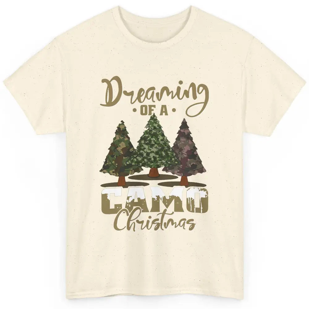 Christmas Tree Dreaming Of A Camo Christmas Veteran Gift Classic Unisex T-Shirt