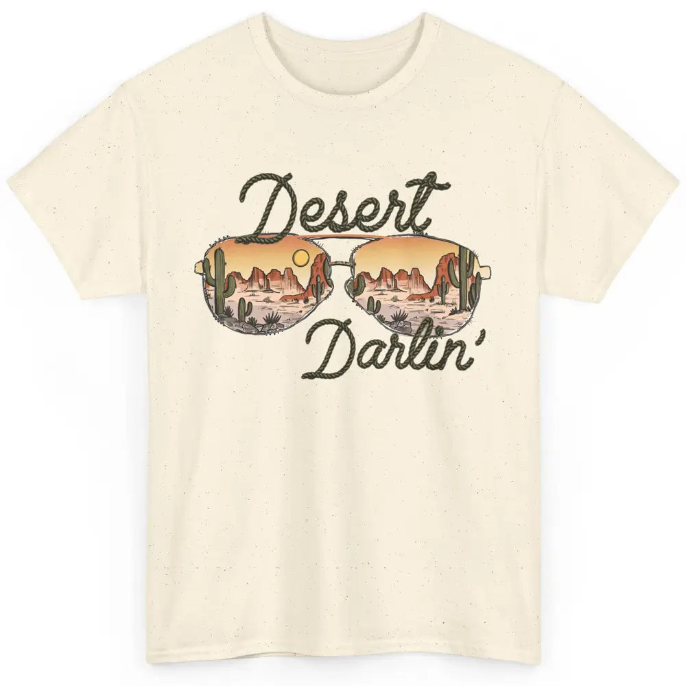 Retro Desert Darling Cactus Glasses Western Country Cowboy Classic Unisex T-Shirt