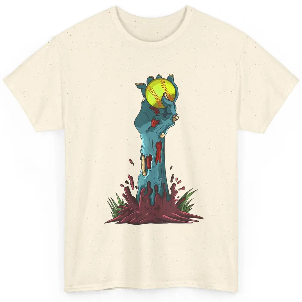 Zombie Hand Softball Funny Halloween Softball Scary Costume Classic Unisex T-Shirt