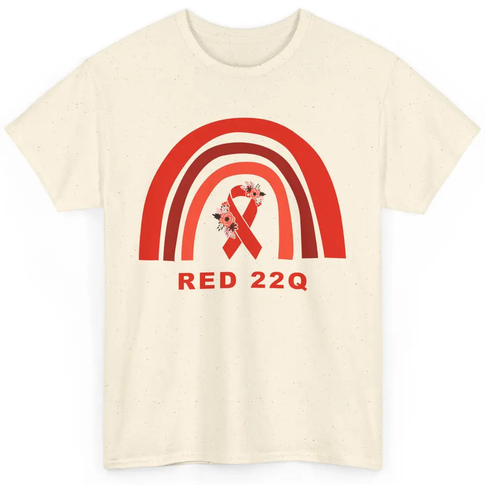 22Q Deletion/DiGeorge Syndrome Awareness Floral Red Rainbow Classic Unisex T-Shirt