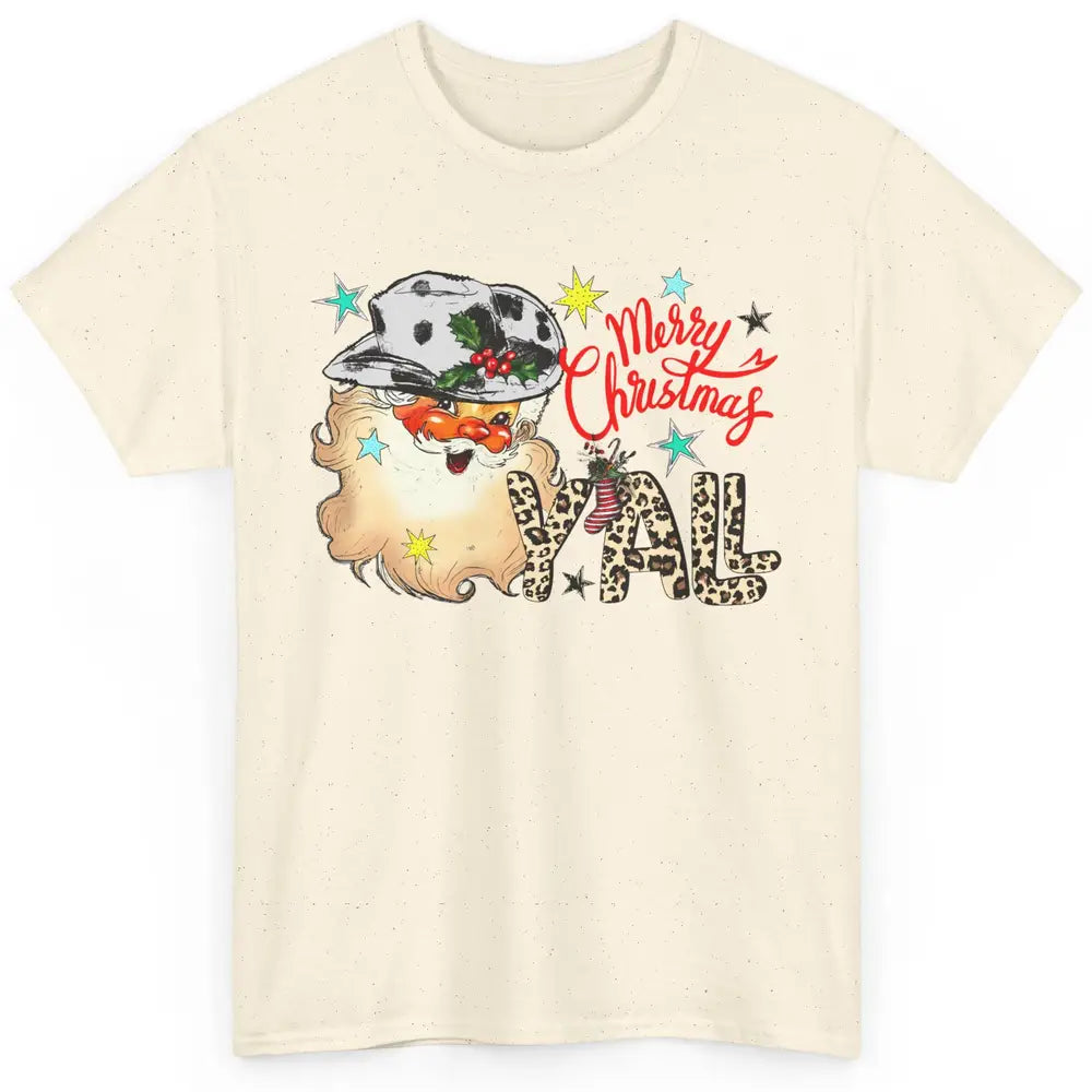 Santa Claus Merry Christmas Y'all Western Country Cowboy Classic Unisex T-Shirt
