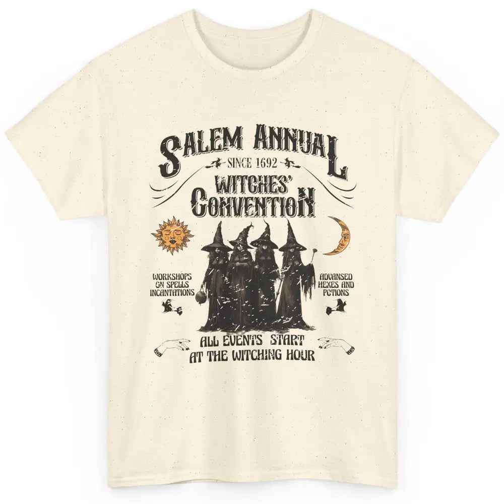 Retro Salem Annual Witches Convention Halloween Witch Magic Classic Unisex T-Shirt