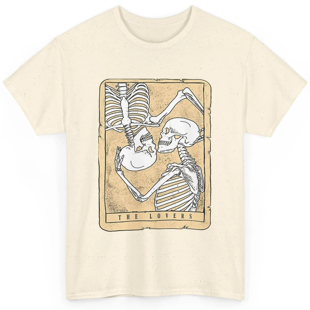 Tarot Card The Lovers Skeleton Couple Funny Skull Vintage Astrology Gothic Happy Valentine's Day Classic Unisex T-Shirt