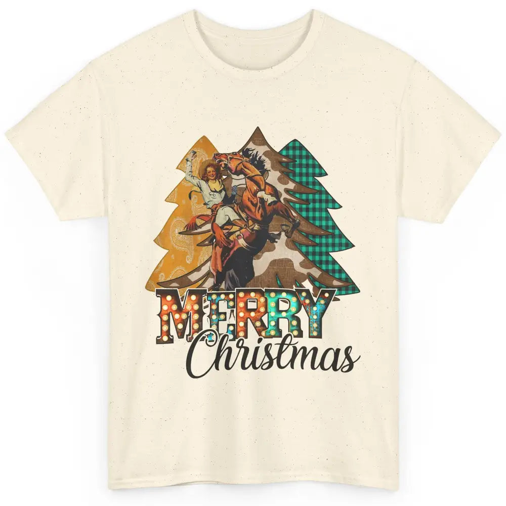 Rodeo Mom Cowgirl Christmas Tree Western Country Cowboy Gift Classic Unisex T-Shirt