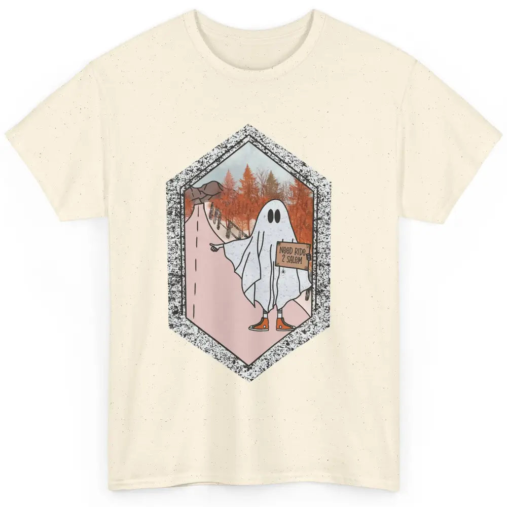 Funny Ghost Need Ride To Salem Witch Halloween Costume Classic Unisex T-Shirt