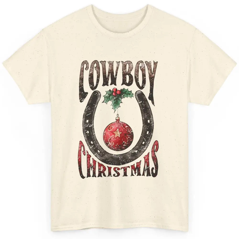 Christmas Cowboy Horseshoe Xmas Balls Western Christmas Classic Unisex T-Shirt