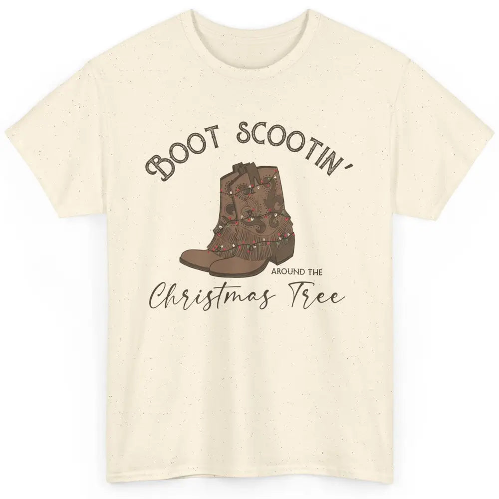 Retro Cowboy Boots Scootin' Around Christmas Tree Western Classic Unisex T-Shirt