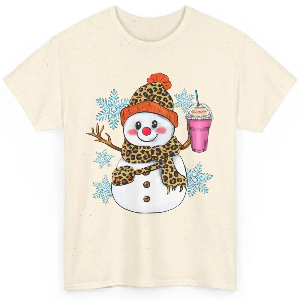 Retro Leopard Christmas Bougie Snowman Boojee Winter Holiday Classic Unisex T-Shirt