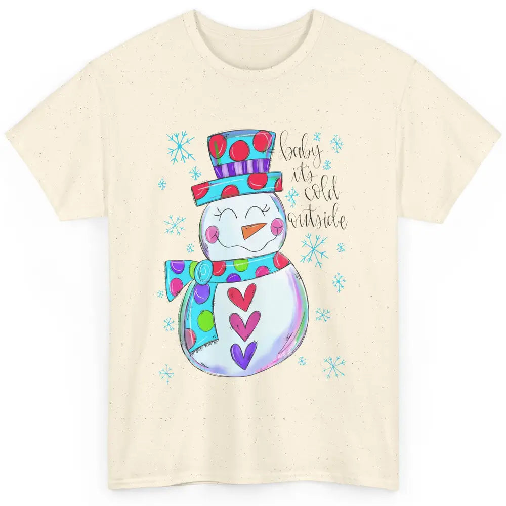 Winter Snowman Baby It's Cold Outside Christmas Hand Drawn Classic Unisex T-Shirt