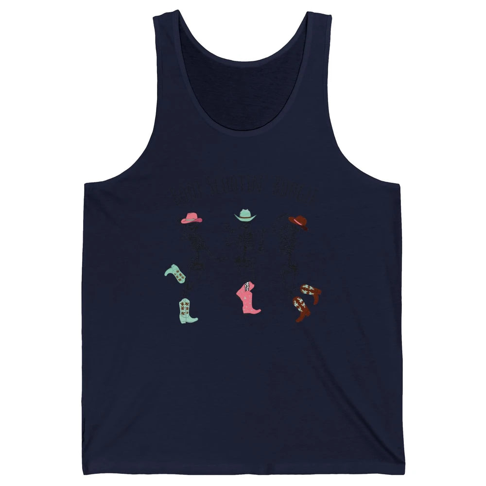Cowboy Skeleton Dance Boot Scooting Boogie Western Halloween Unisex Jersey Tank