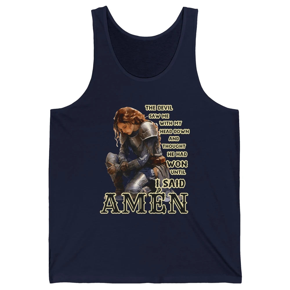 Knight Templar Christian The Devil Saw Me With My Head Down Unisex Jersey Tank