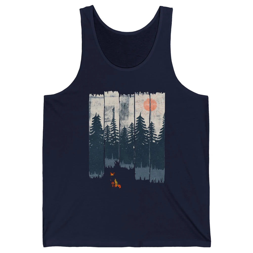 A Fox In The Wild Nature Sunset Wildlife In The Wilderness Unisex Jersey Tank