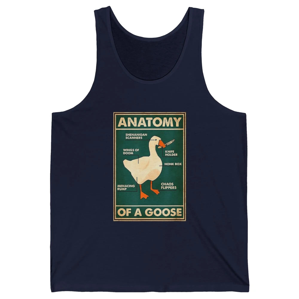 Funny Anatomy Of Goose With Knife Sarcastic Nurse Life Duck Unisex Jersey Tank