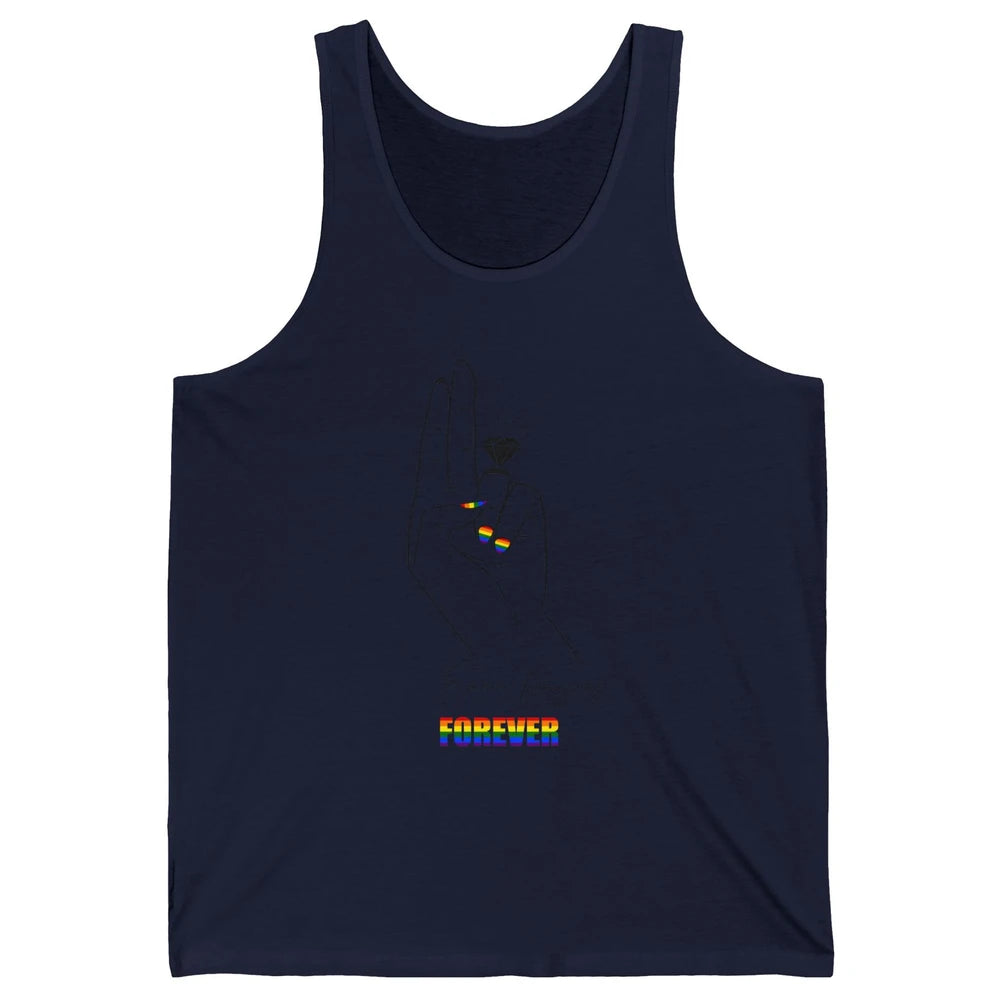 Same Fingers Forever Bride LGBT Engaged Gay Bachelorette Unisex Jersey Tank