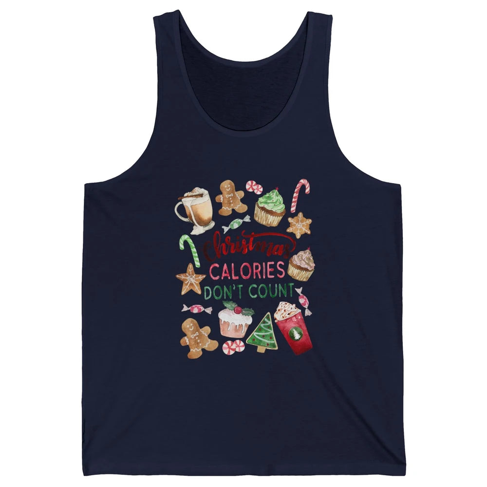 Funny Christmas Favorites Calories Dont Count Christmas Cake Unisex Jersey Tank