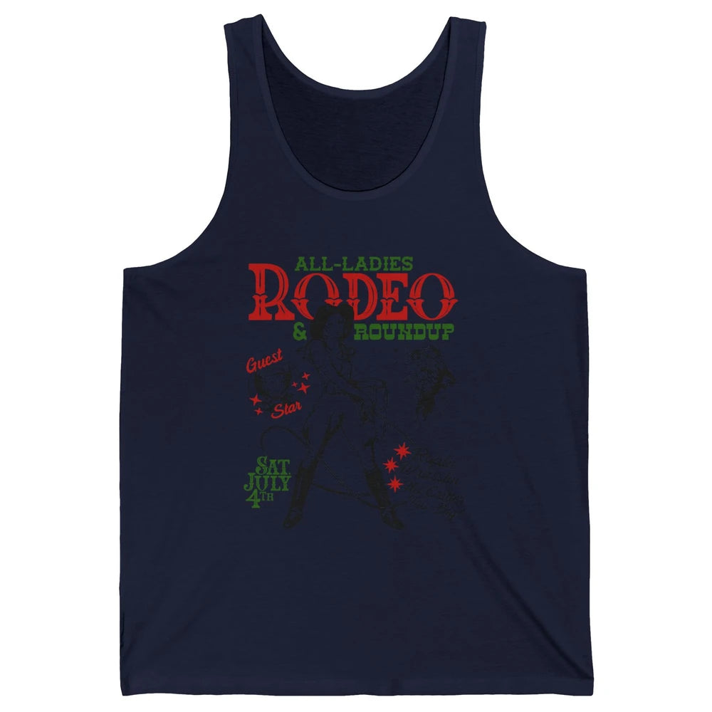 Retro Cowgirl All Ladies Roundup Western Country Rodeo Mom Unisex Jersey Tank