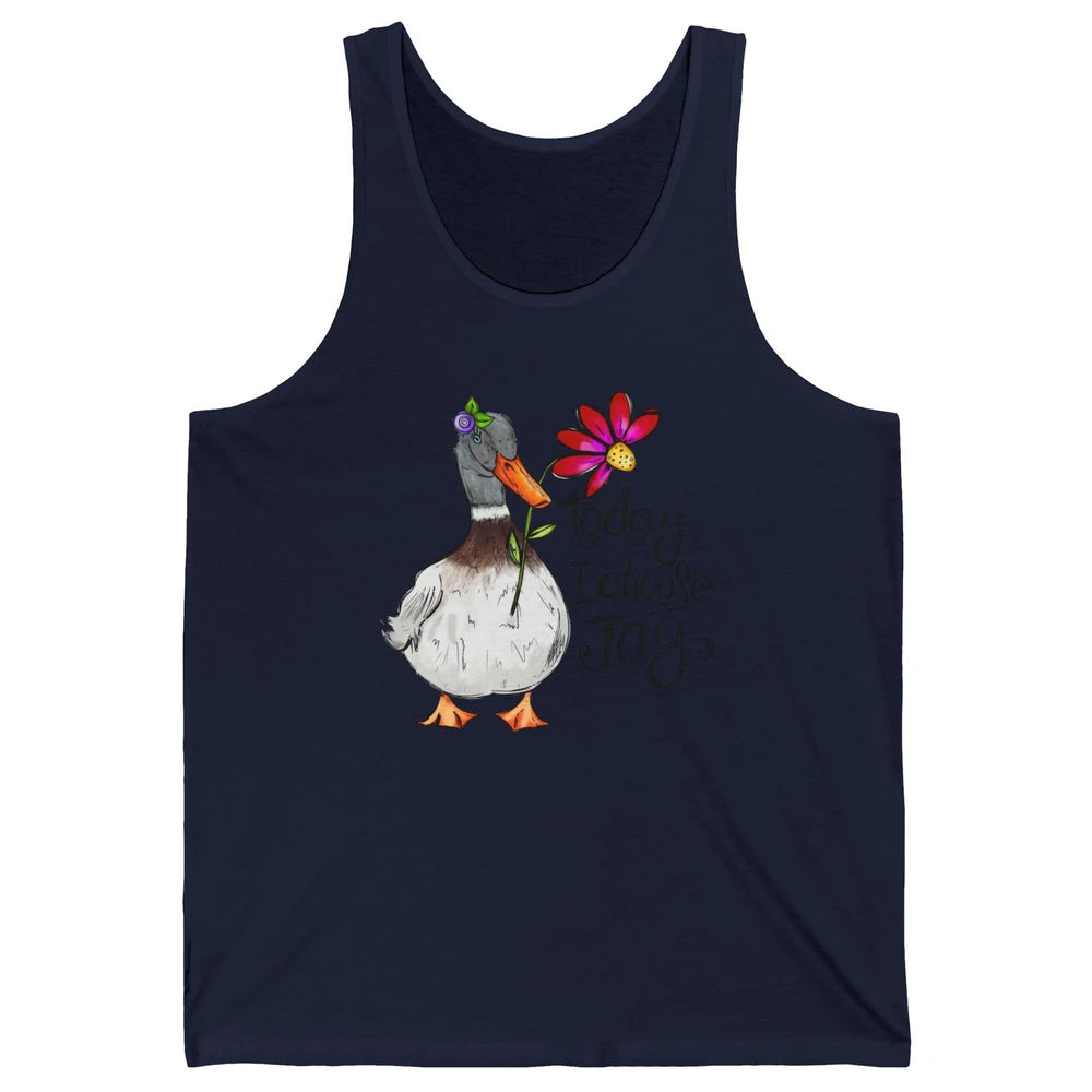 Christian Duck Today I Choose Joy Bible Verse Hand Drawn Unisex Jersey Tank