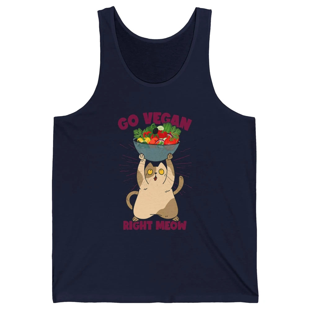 Funny Go Vegan Cat Plant Based Diet Animal Pet Vegetarian Unisex Jersey Tank