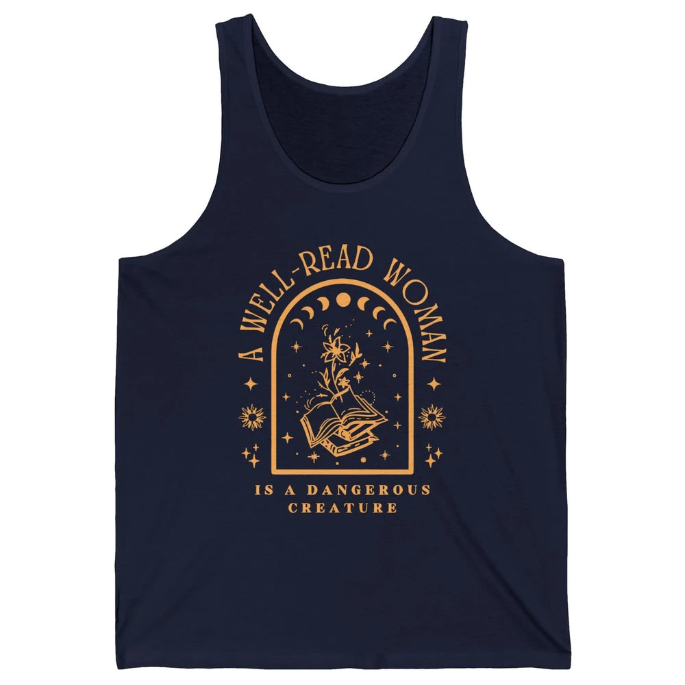 Aesthetic Read Books Moon Phase Librarian Bookworm Bookish Unisex Jersey Tank