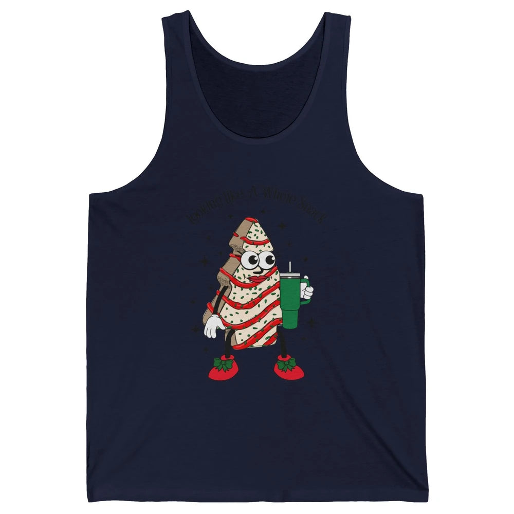 Funny Christmas Tree Cake Out Here Look Like A Snack Unisex Jersey Tank