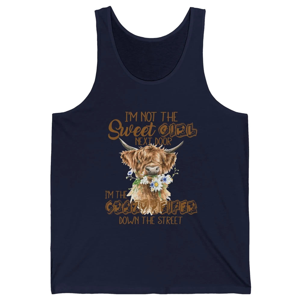 Floral Baby Highland Cow Bandana Not Today Heifer Cow Farmer Unisex Jersey Tank