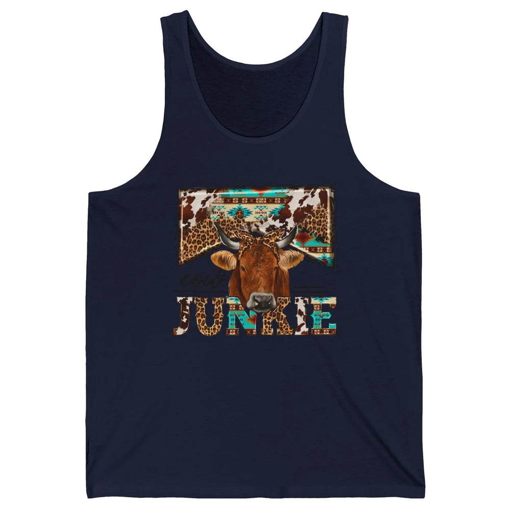 Retro Leopard Bandana Cow Junkie Western Country Farm Animal Unisex Jersey Tank