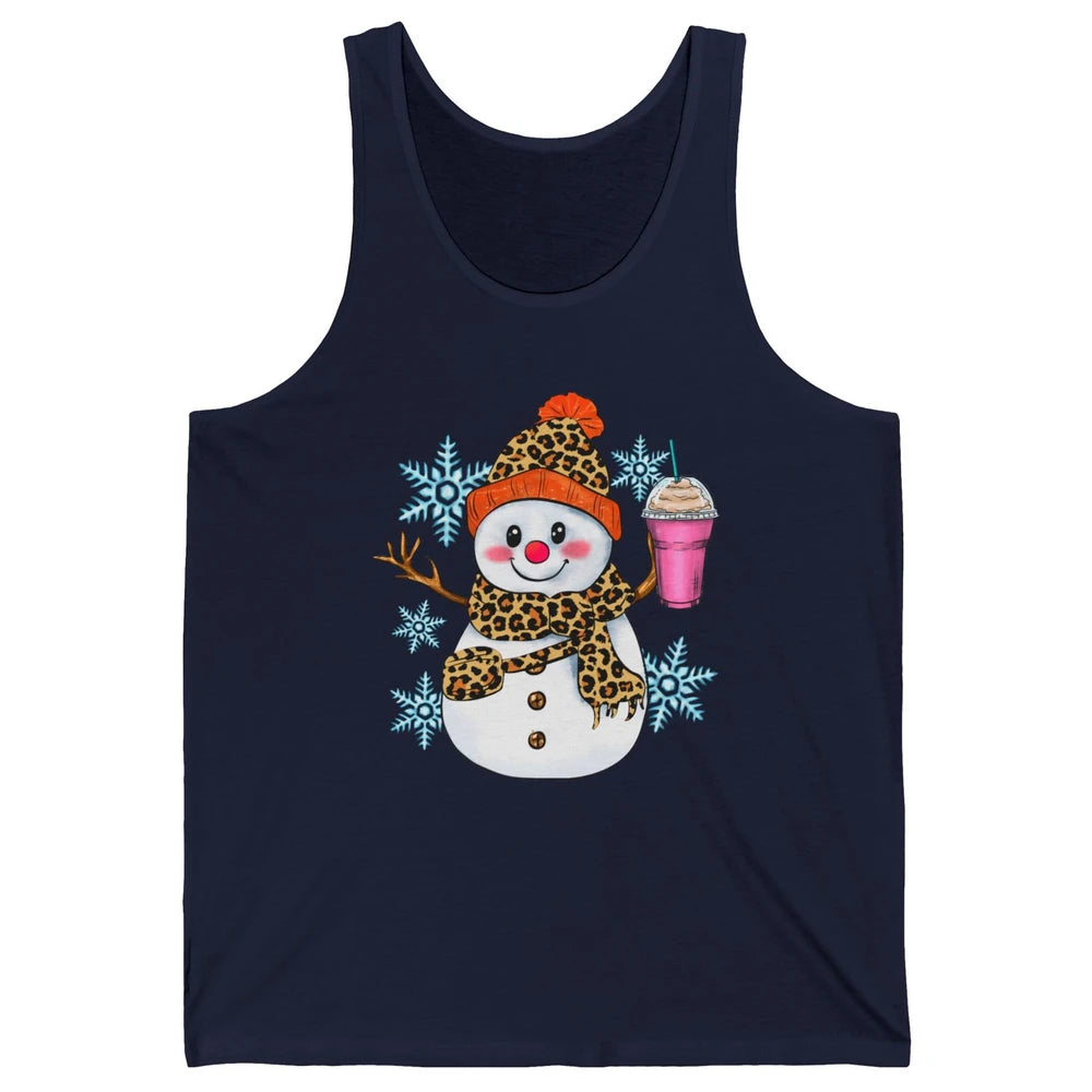 Retro Leopard Christmas Bougie Snowman Boojee Winter Holiday Unisex Jersey Tank