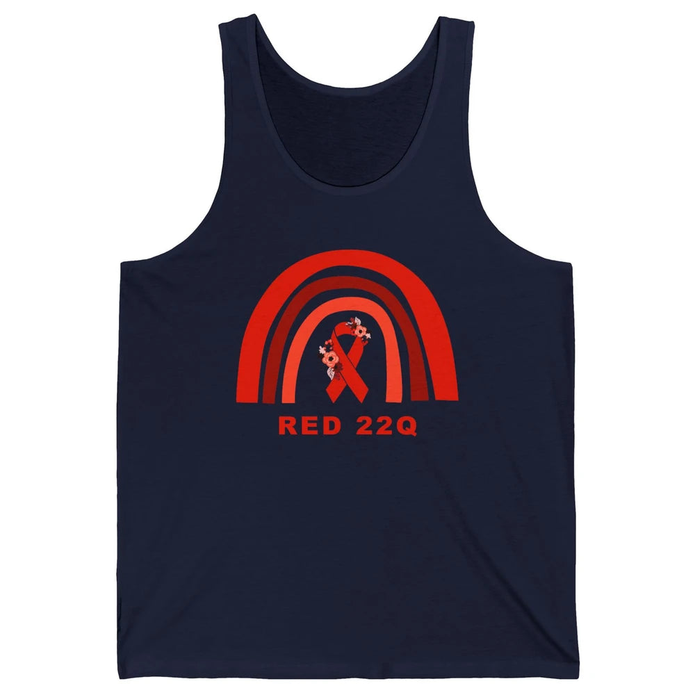 22Q Deletion/DiGeorge Syndrome Awareness Floral Red Rainbow Unisex Jersey Tank