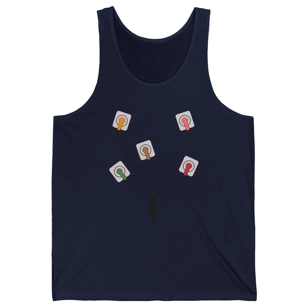 Electrocardiogram EKG Nurse Leads Cheat Sheet Telemetry Tech Unisex Jersey Tank