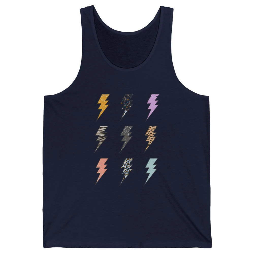 Preppy Lightning Bolt Colorful Leopard Cheetah Western Retro Unisex Jersey Tank