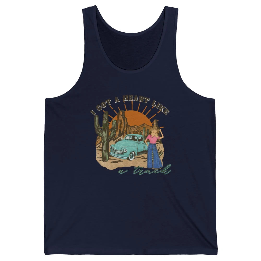I Got A Heart Like A Truck Western Boho Sunset Girl Desert Unisex Jersey Tank