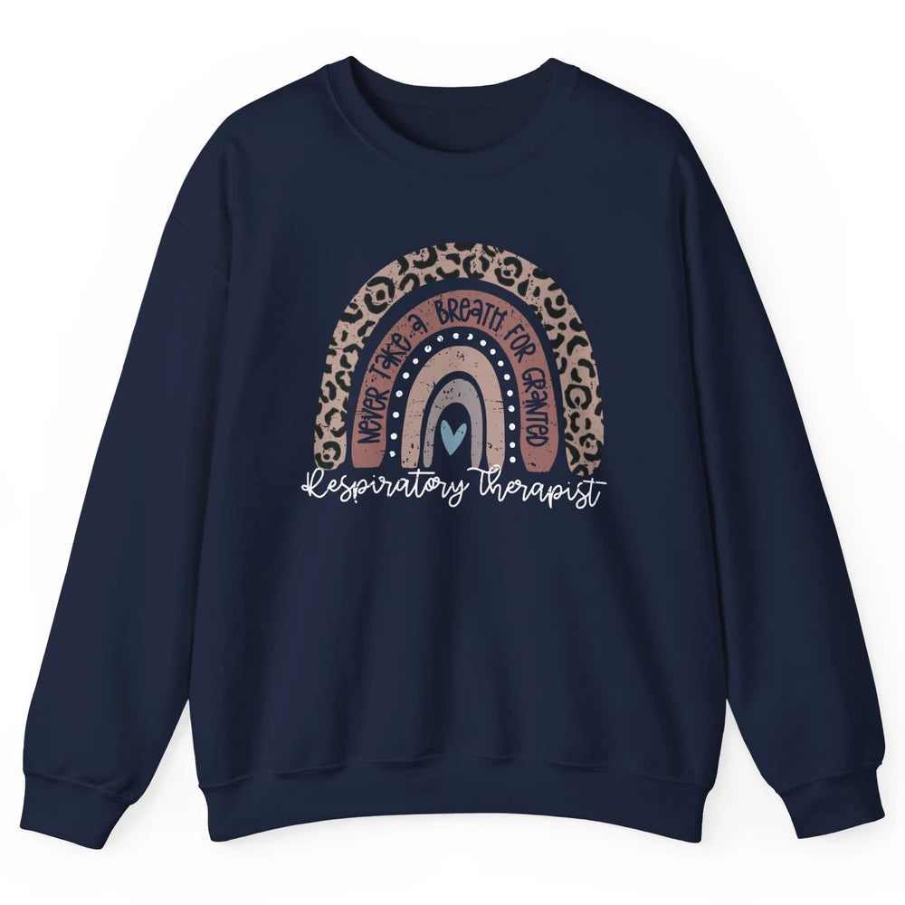 Retro Respiratory Therapy Rainbow Respiratory Therapist Gift Unisex Crewneck Sweatshirt