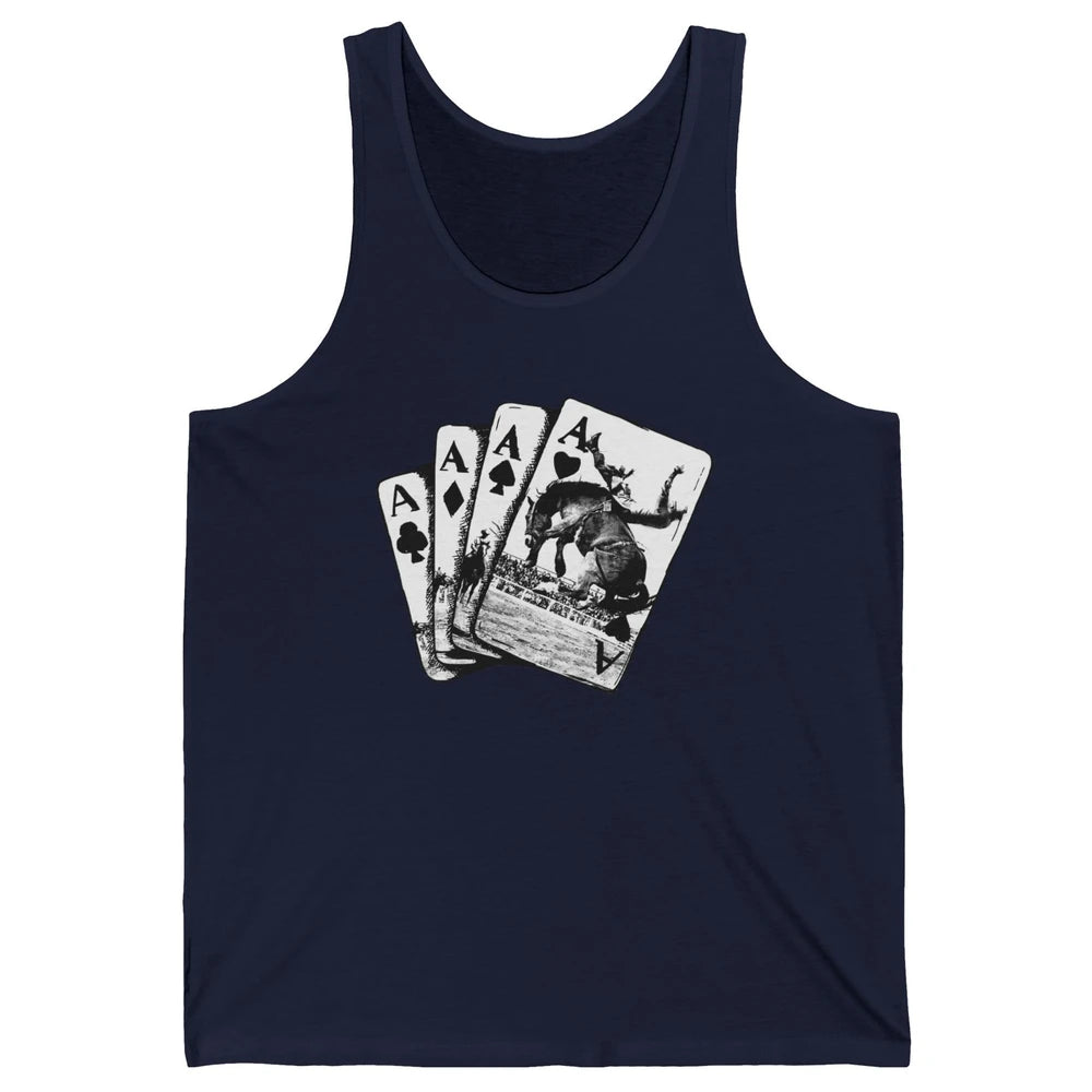 Punchy Cowboy Horsing Playing Cards Western Cowboy Rodeo Unisex Jersey Tank