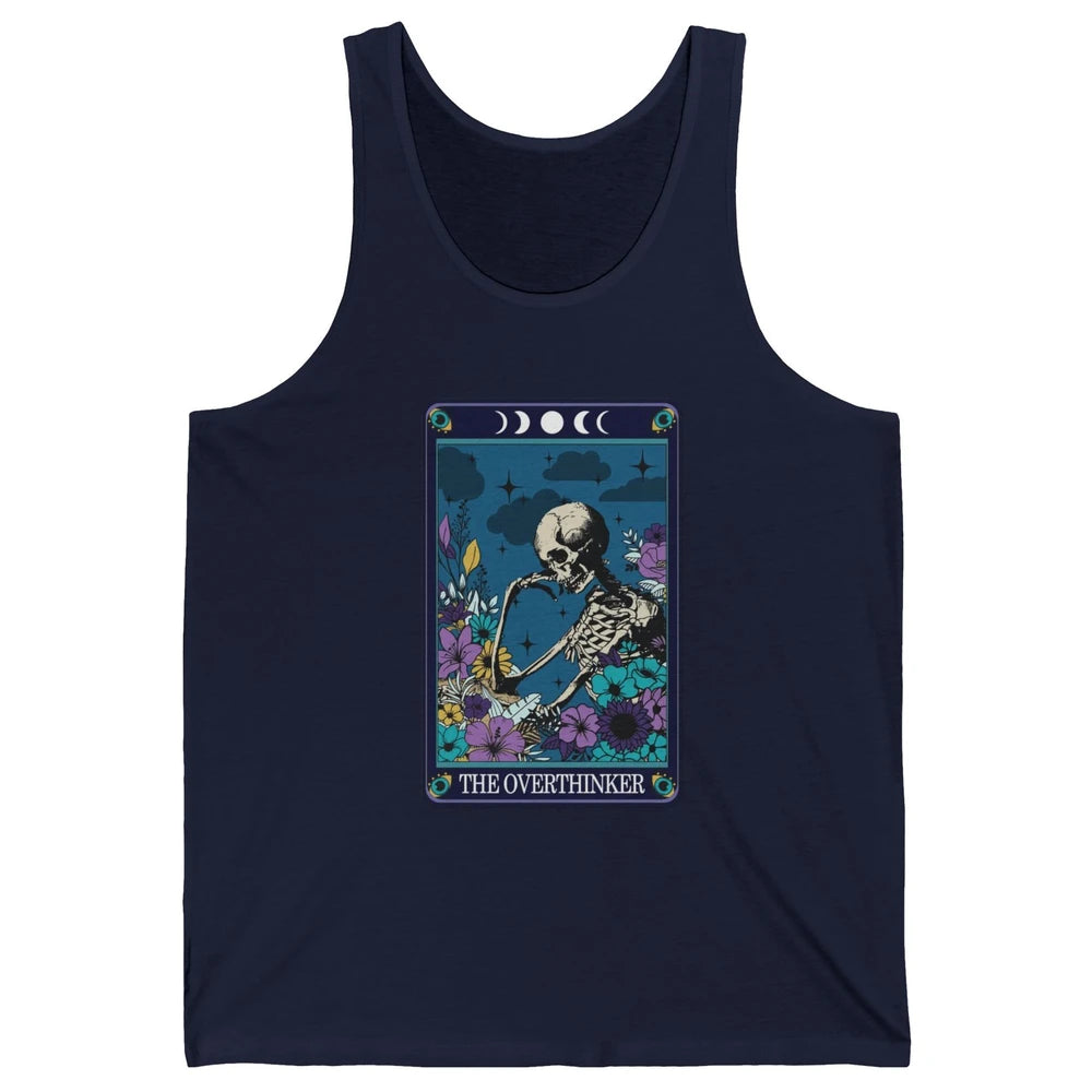 Floral Skeleton The Overthinker Tarot Card Halloween Costume Unisex Jersey Tank