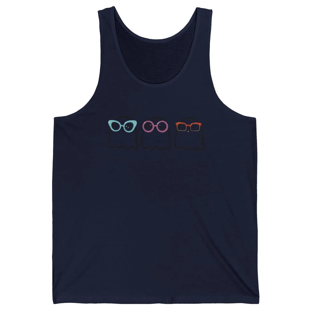 Cute Little Ghosts Glasses Optometrist Halloween Optician Unisex Jersey Tank