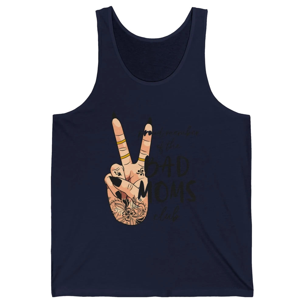 Funny Messy Bun Proud Member Of Bad Moms Club Tattoo Leopard Unisex Jersey Tank