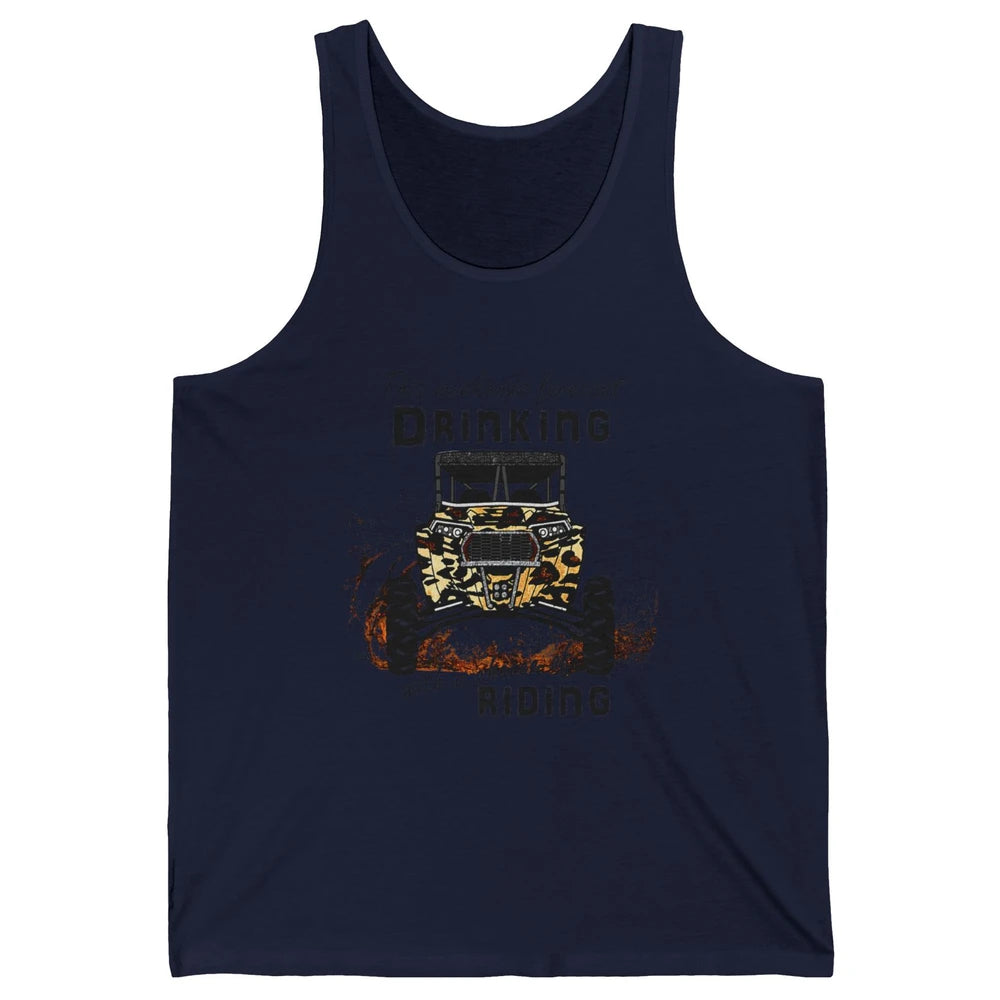Leopard UTV Weekend Forecast Drinking Offroad Riding SXS Mud Unisex Jersey Tank