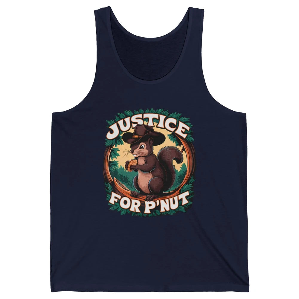 Justice For P'Nut Cute Peanut Squirrel Cowboy Funny Rodeo Howdy Western Country Unisex Jersey Tank