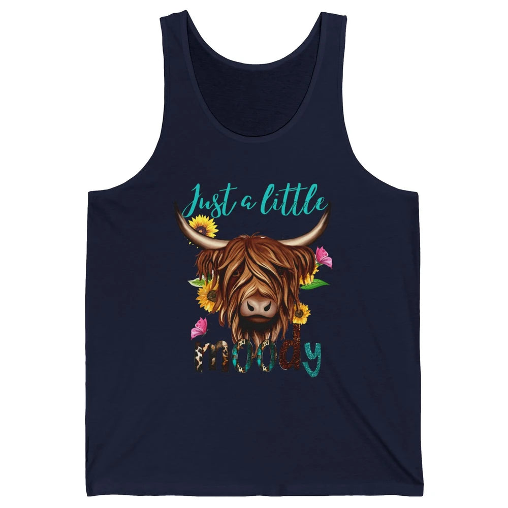 Funny Heifer Cow Just A Little Moody Leopard Western Country Unisex Jersey Tank