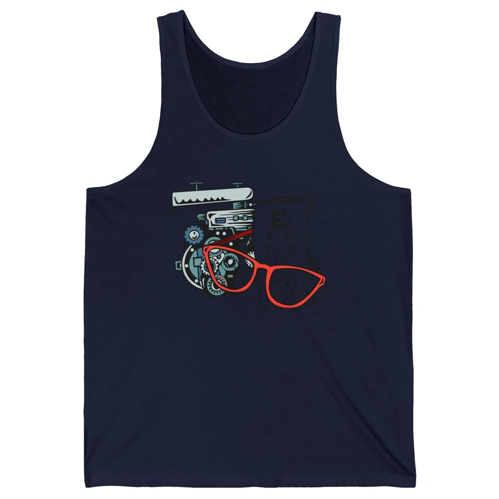 Optometry Tools Phoropter Eyeglasses Ophthalmology Optician Unisex Jersey Tank