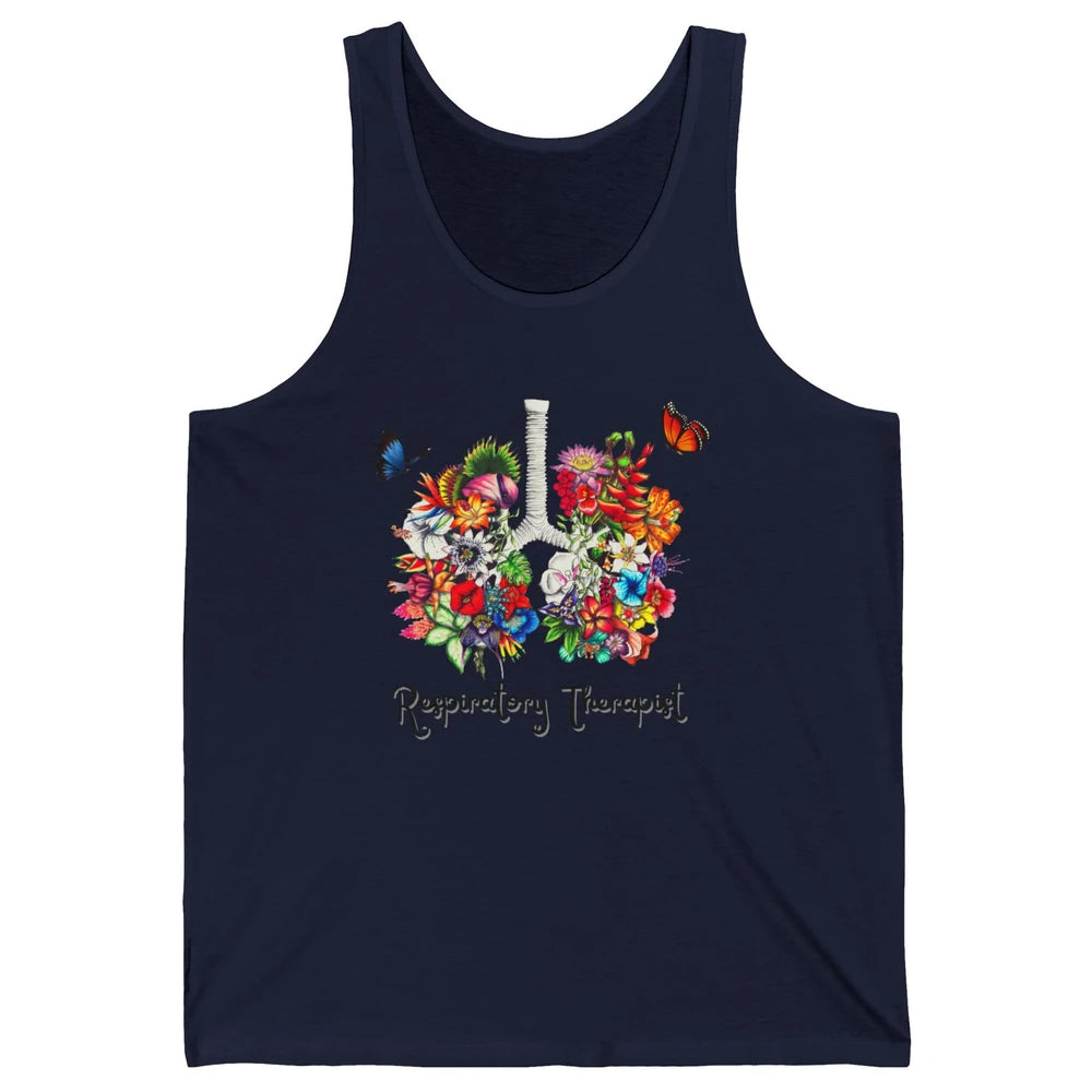 Respiratory Therapy Floral Lung Respiratory Therapist Gift Unisex Jersey Tank