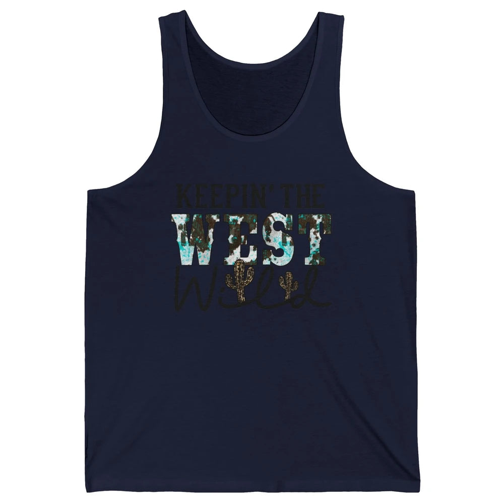 Leopard Cactus Keeping The West Wild Western Country Cowboy Unisex Jersey Tank