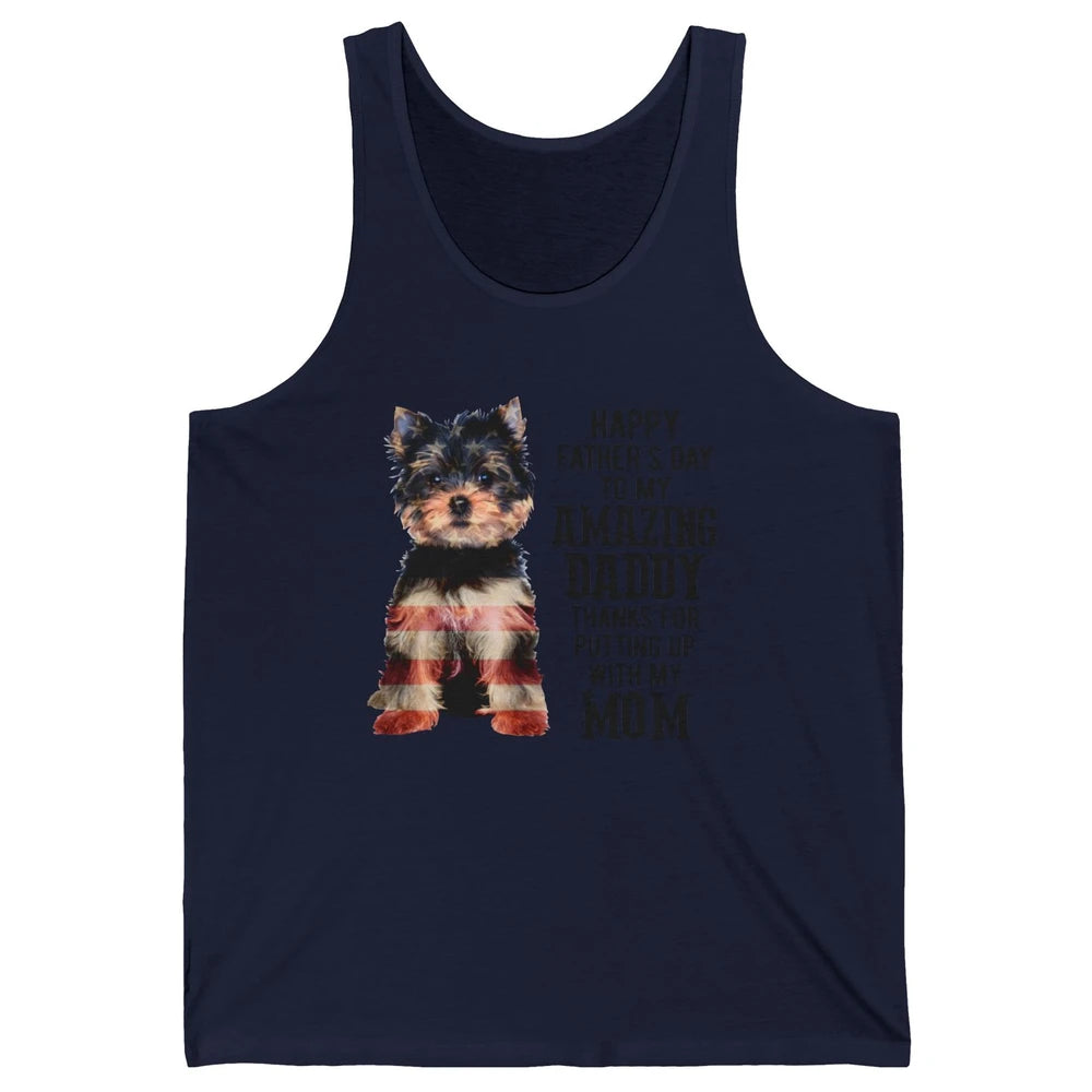 Yorkshire Terrier Fathers Day To My Amazing Dad Yorkie Lover Unisex Jersey Tank
